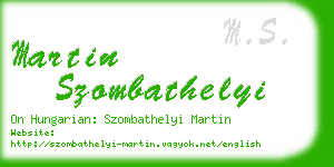 martin szombathelyi business card